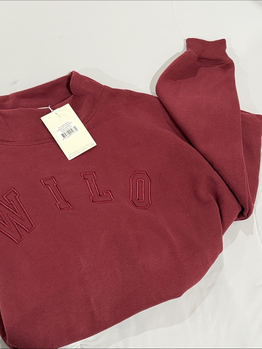 Wilo Burgundy Pullover Sweatshirt and Matching Leggings Set - Picture 4 of 5